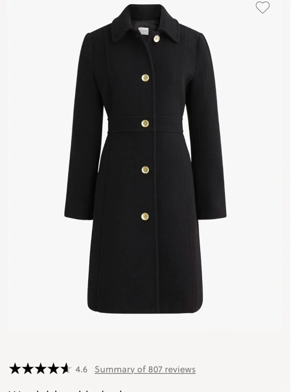 J. Crew Factory - Olive Green Wool Blend Lady Coat - Picture 5 of 7